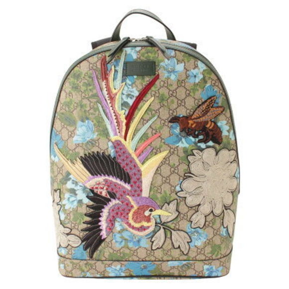 Gucci GG Blooms Bird Embroidered Wreath Rucksack Backpack - Picture 1 of 10